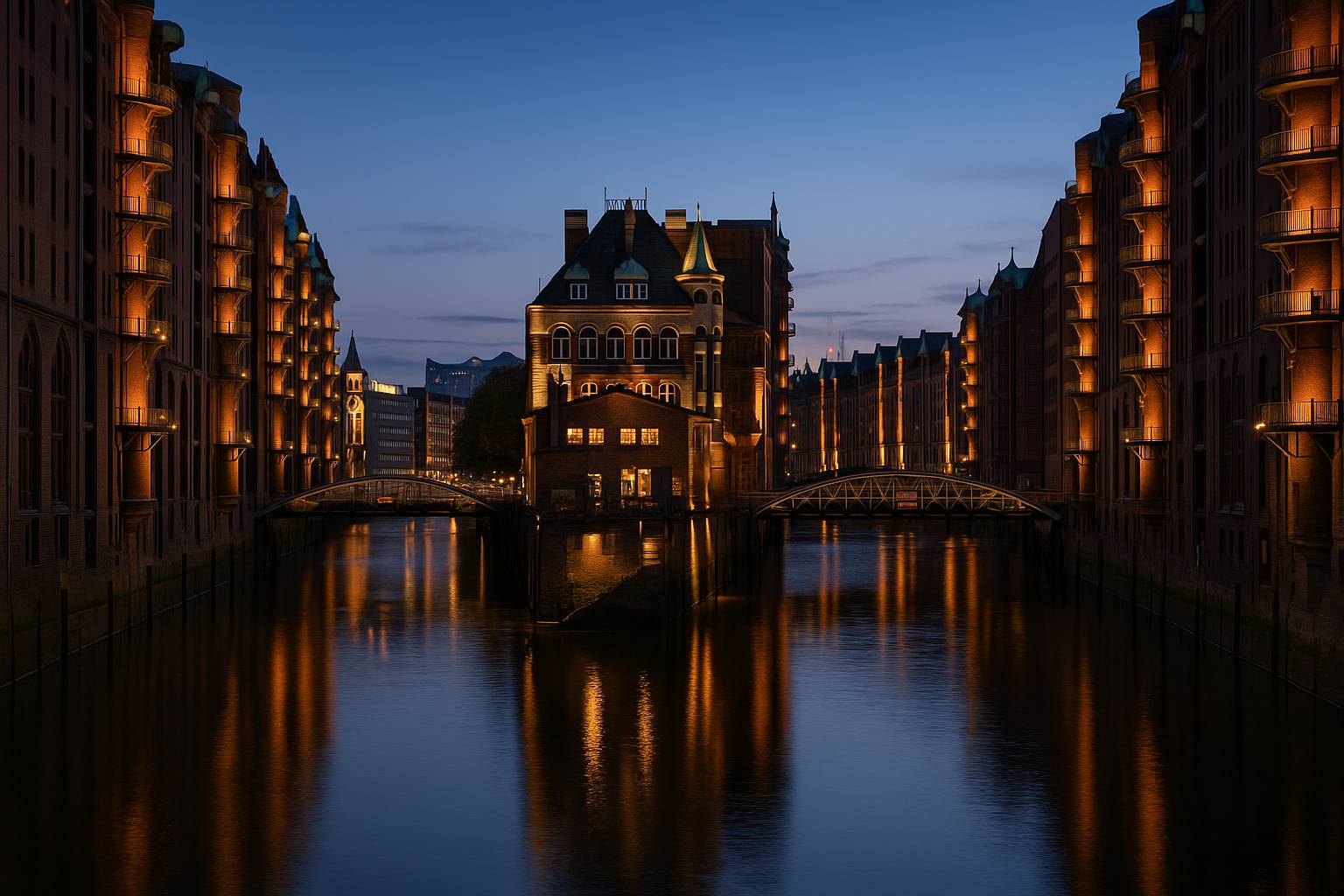 Speicherstadt mit dem Wasserschloss
