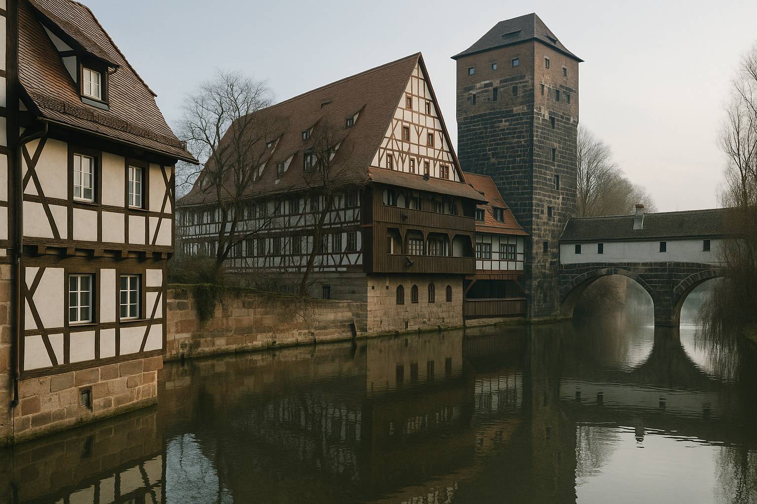 Weinstadels und des Henkerstegs über der Pegnitz