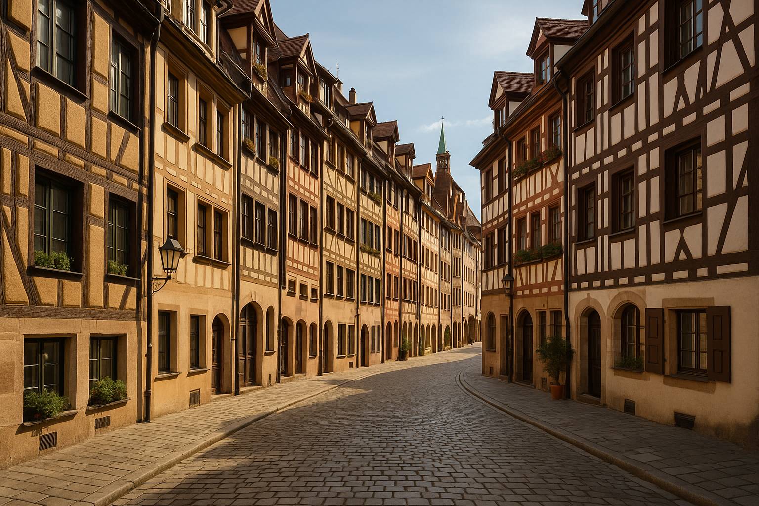 Fachwerkhäuser in der Weißgerbergasse in Nürnberg
