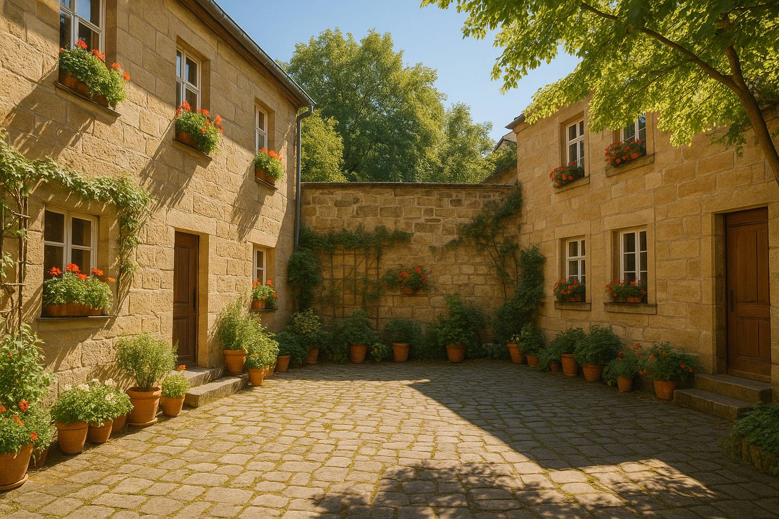 Fürth idyllischer Innenhof in der Altstadt