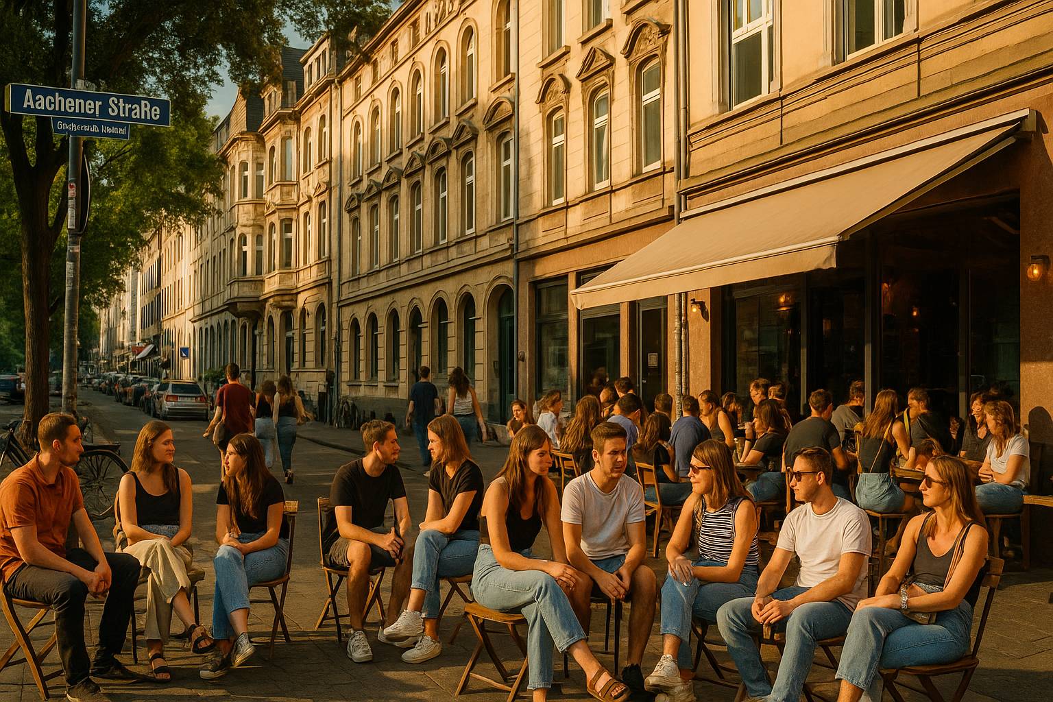 Köln Straßenszene im Belgischen Viertel