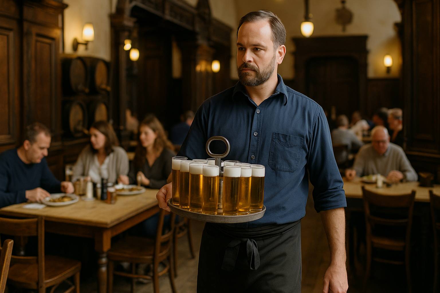 Köln Innenraum eines traditionellen Brauhauses