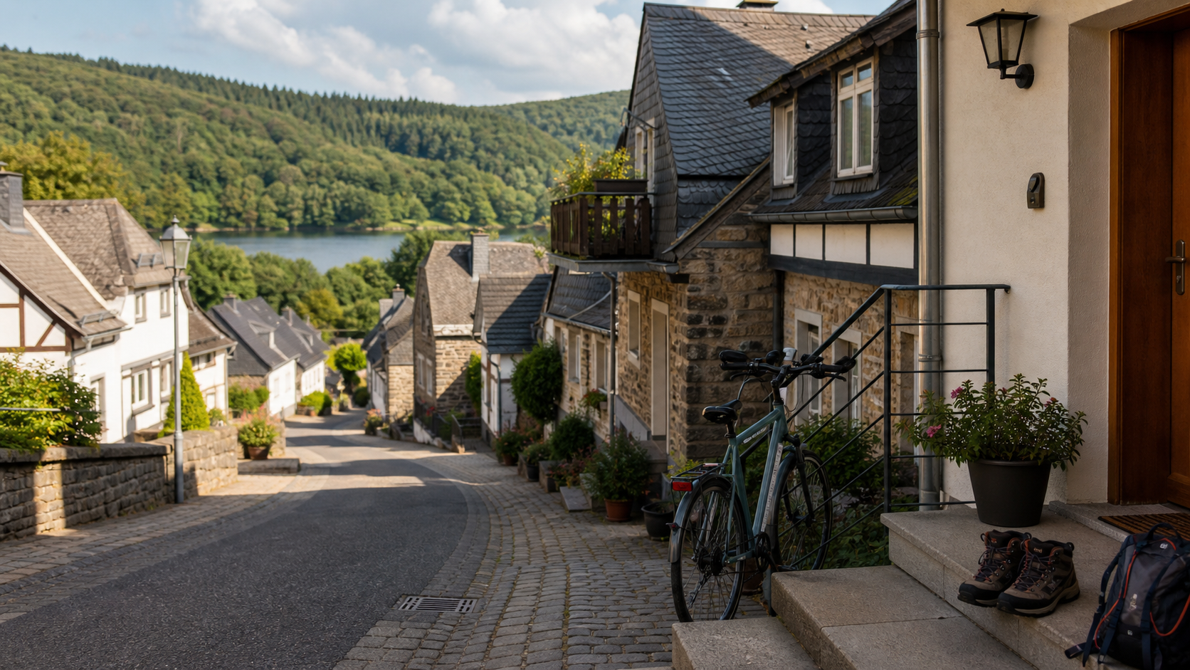 Ferienwohnung in einem ruhigen Eifel-Dorf mit Blick Richtung Maar und Wald
