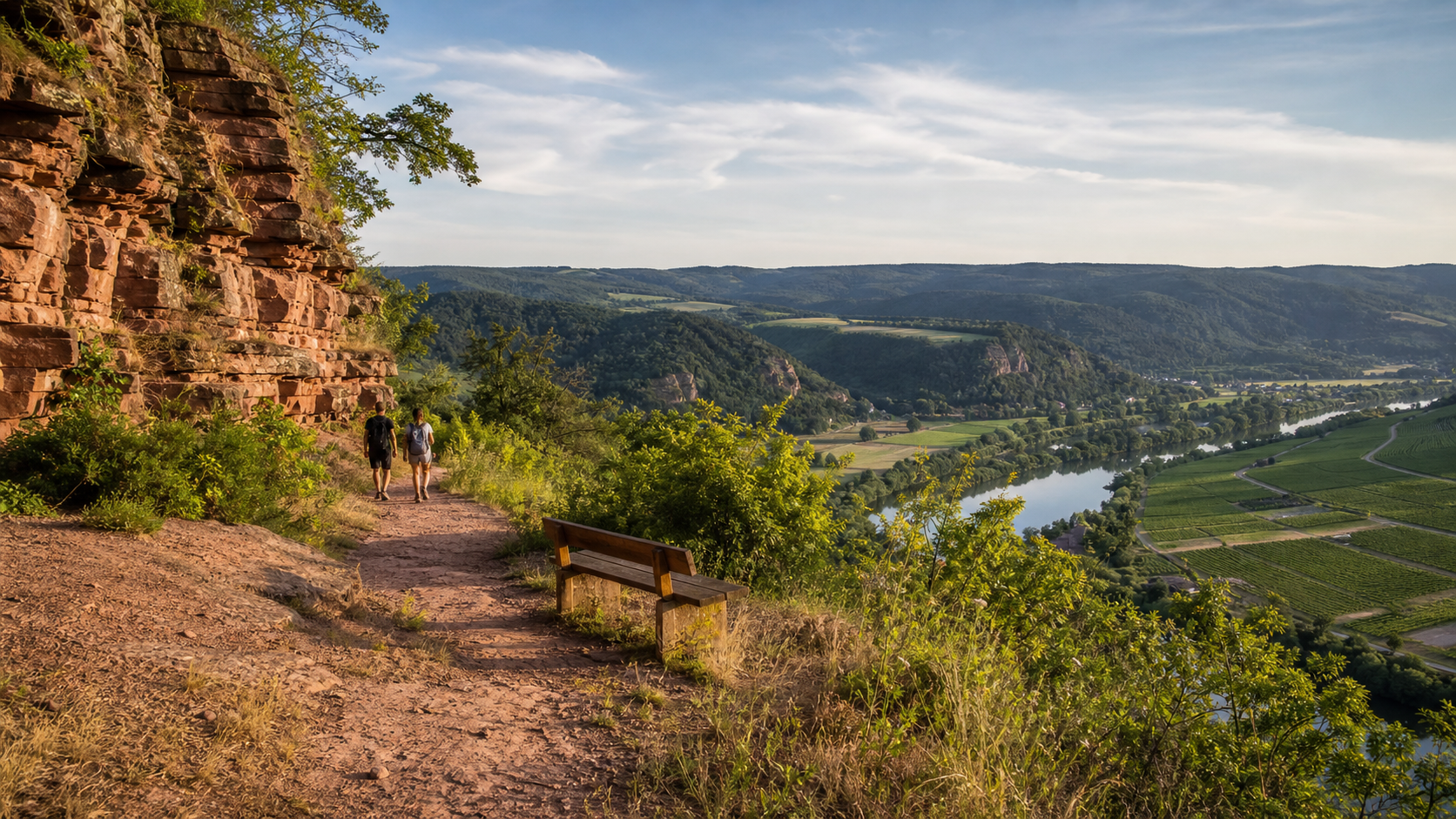 Wanderweg am Rotenfels mit Blick ins Nahetal