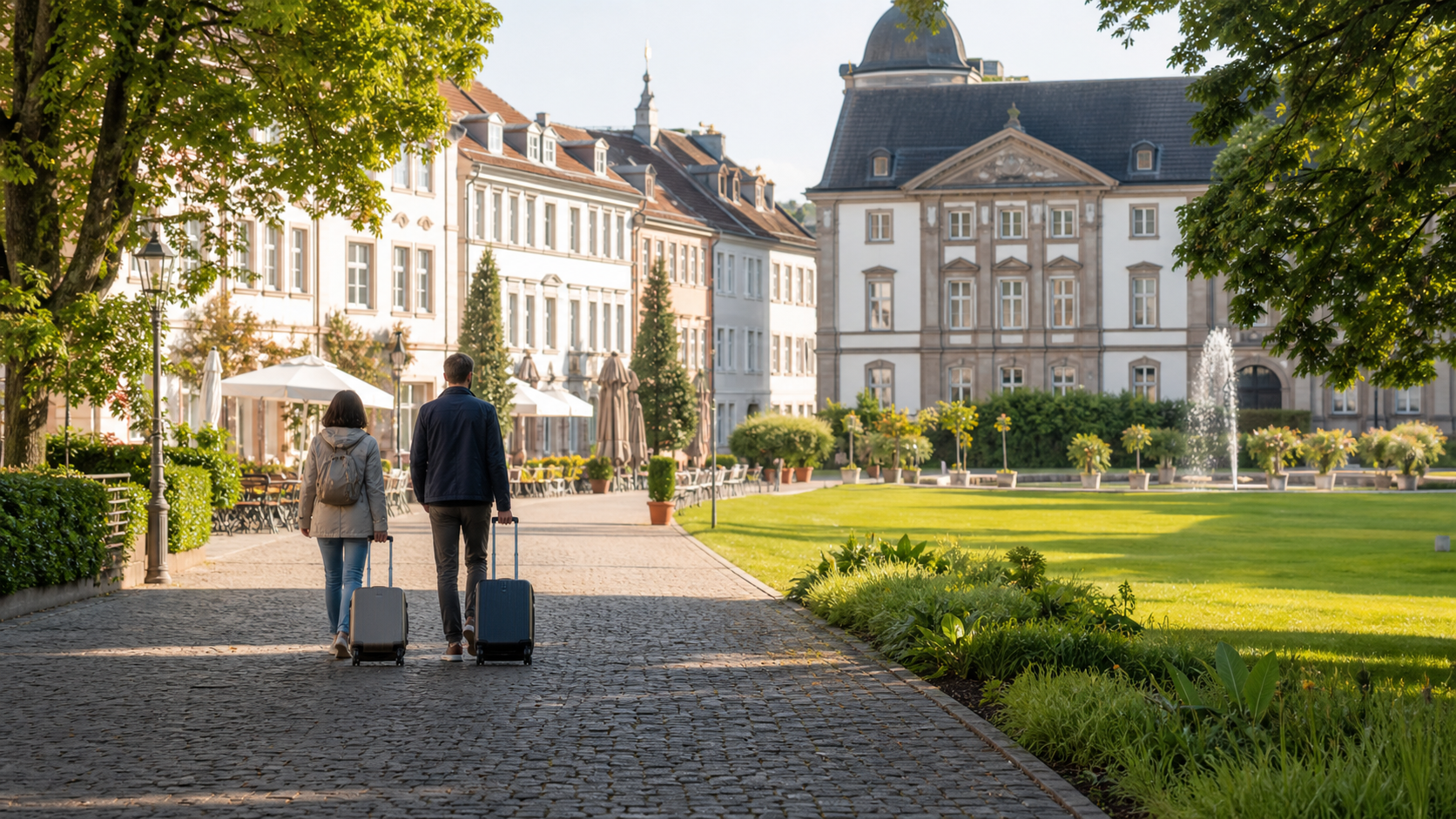 Ankunft zu einem Hotel-Wochenende in Fulda nahe Schlossgarten und Altstadt