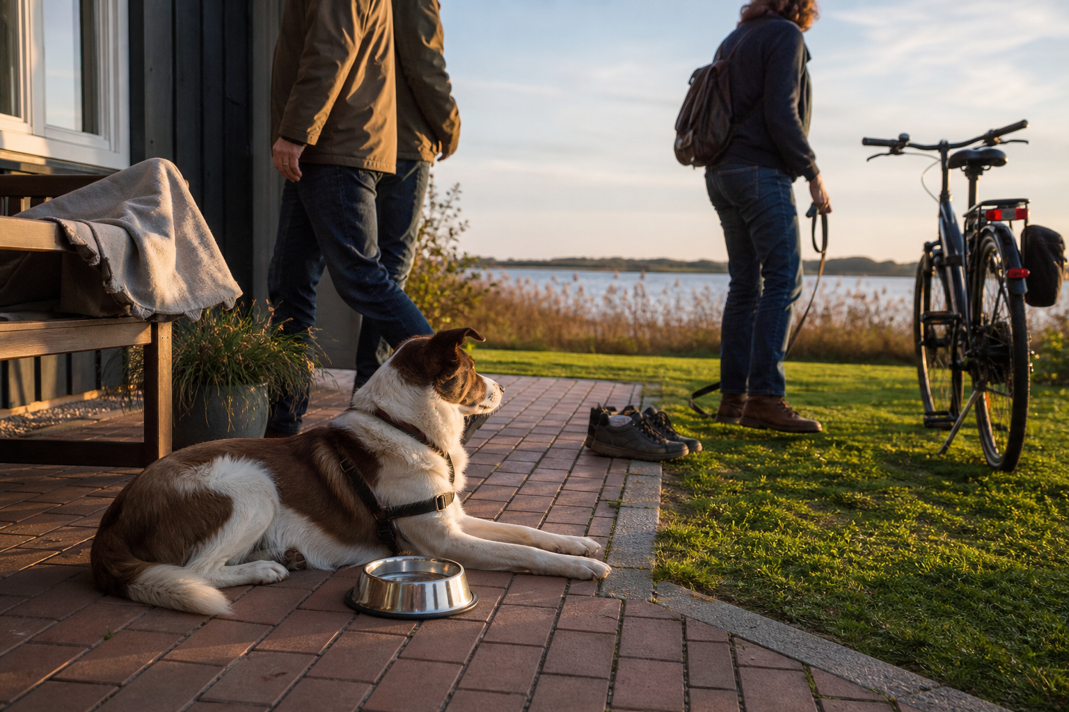 Hundefreundliche Unterkunft mit Terrasse, Fahrrad und Blick Richtung Dümmer See