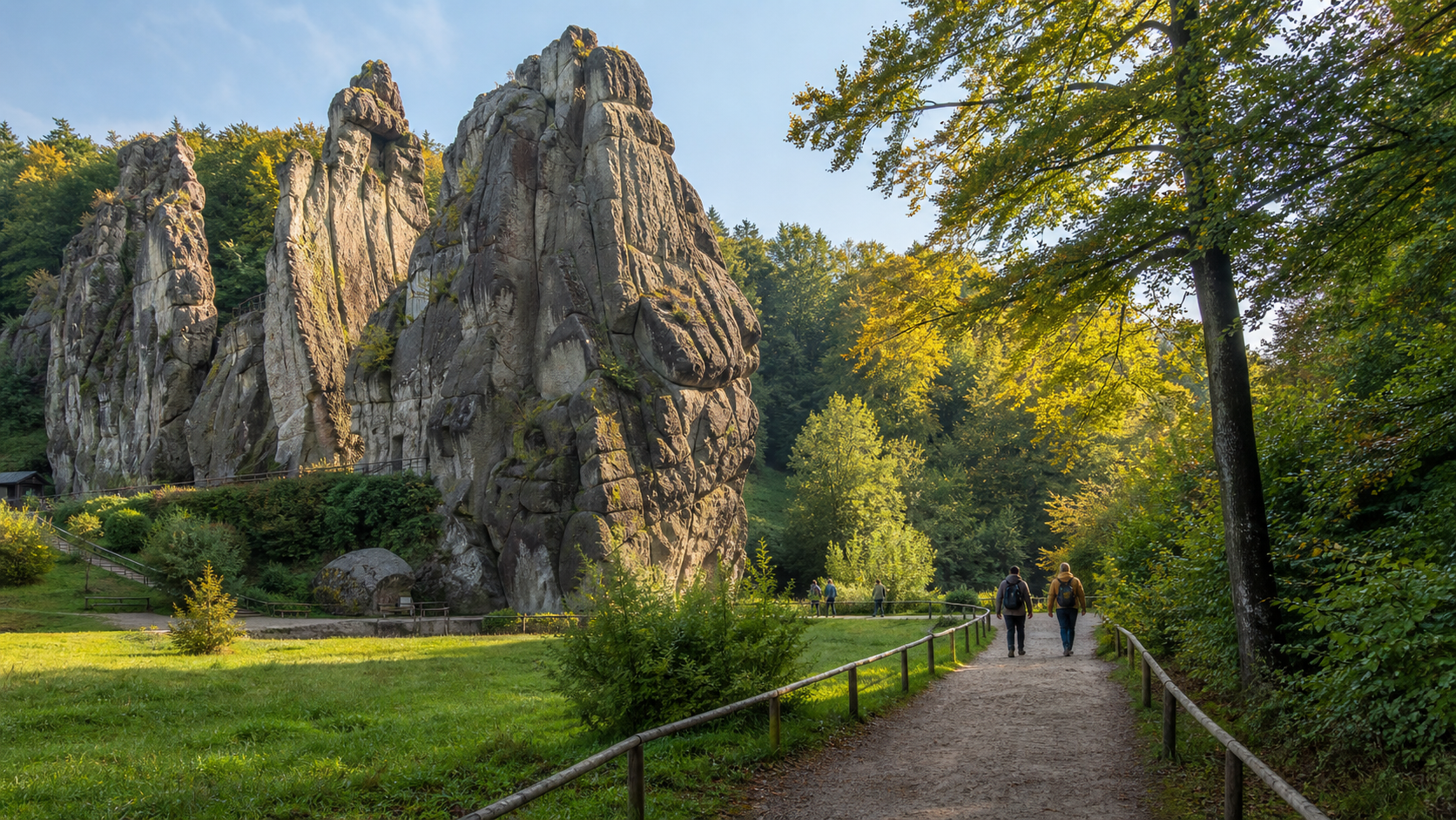 Kurzurlaub im Teutoburger Wald: Externsteine, Hermannsdenkmal und Detmold entspannt planen