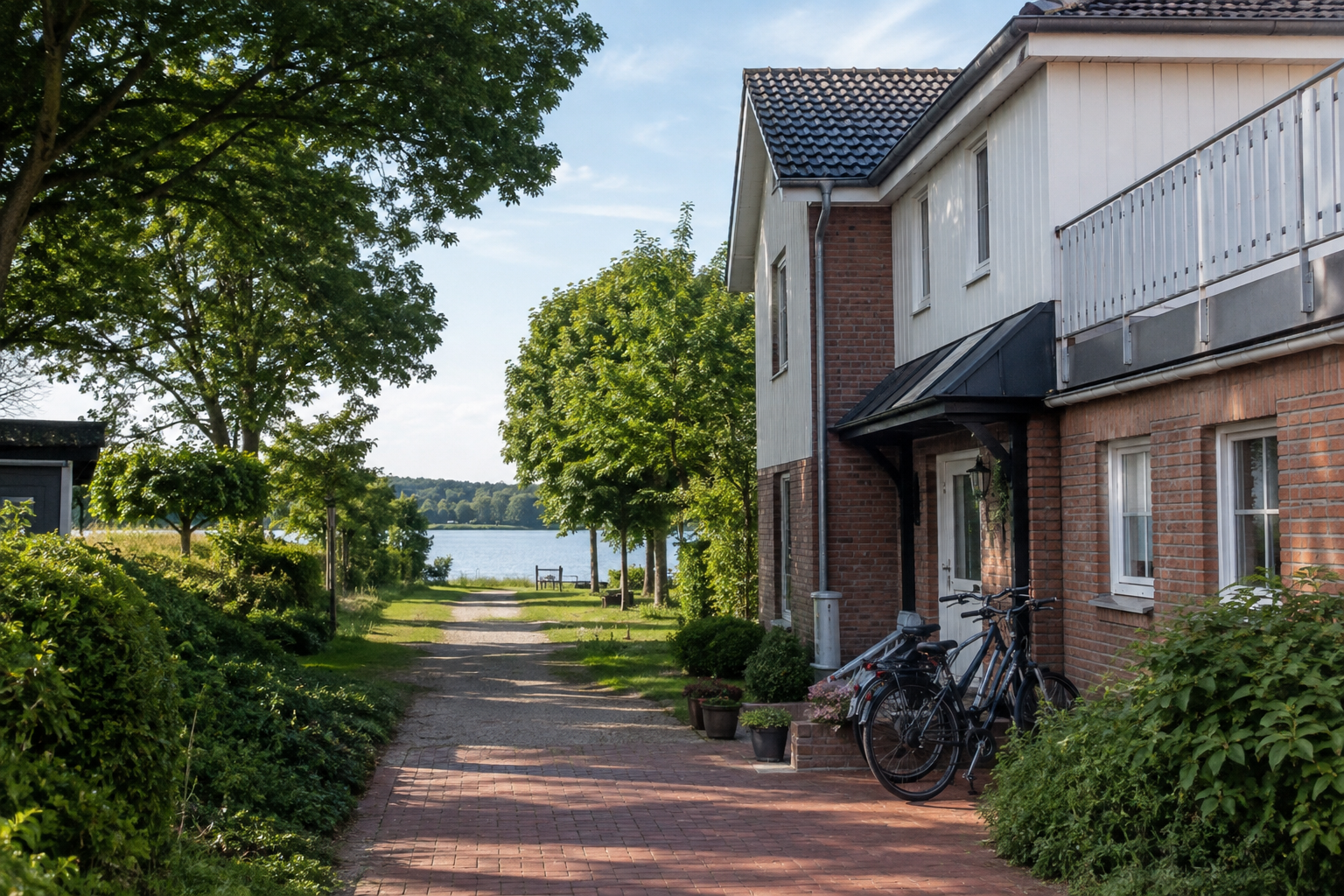 Ferienwohnung nahe einem See in der Holsteinischen Schweiz mit Fahrrädern am Haus