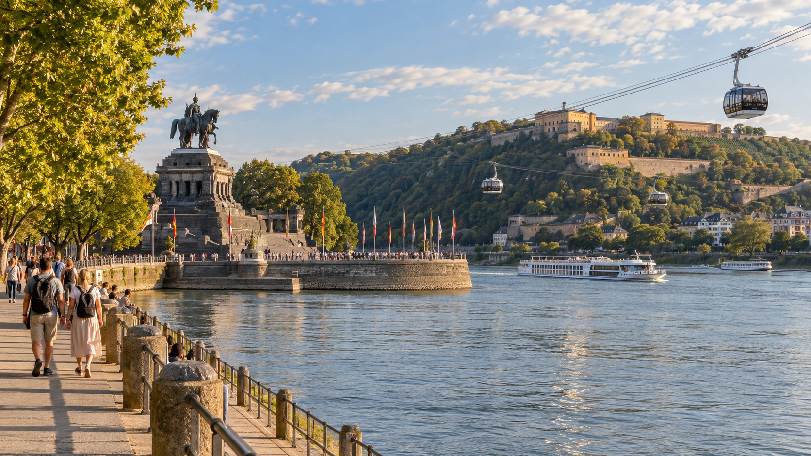 Städtetrip Koblenz: Deutsches Eck, Seilbahn und Rhein-Mosel-Wochenende planen